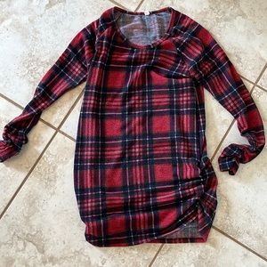 Plaid maternity long sleeve shirt